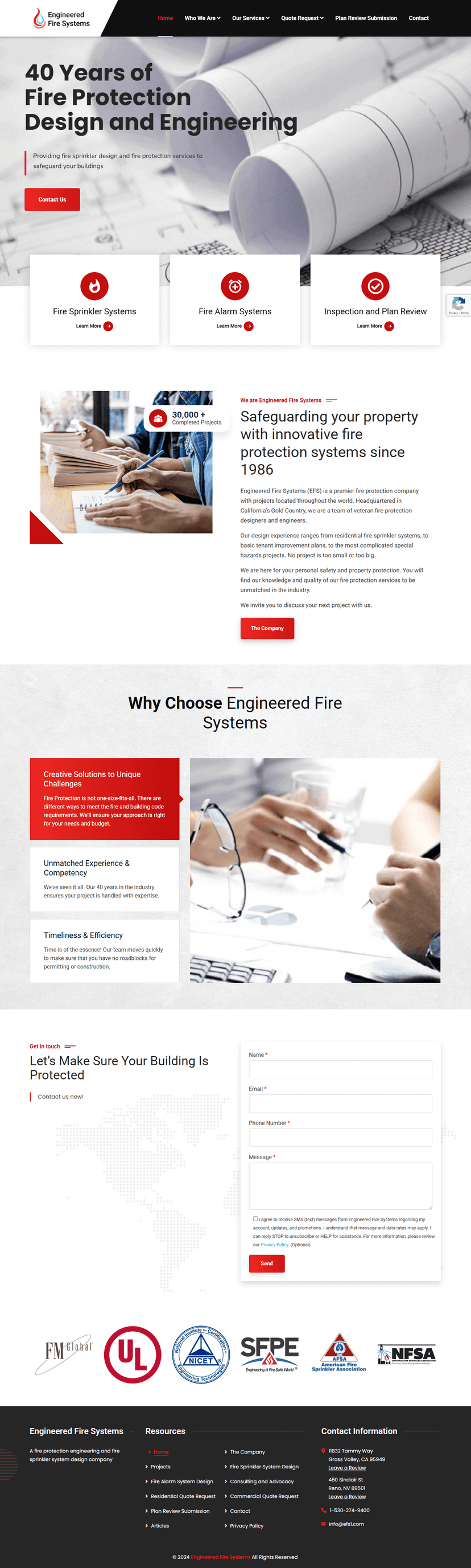 EFS Home Page Screenshot