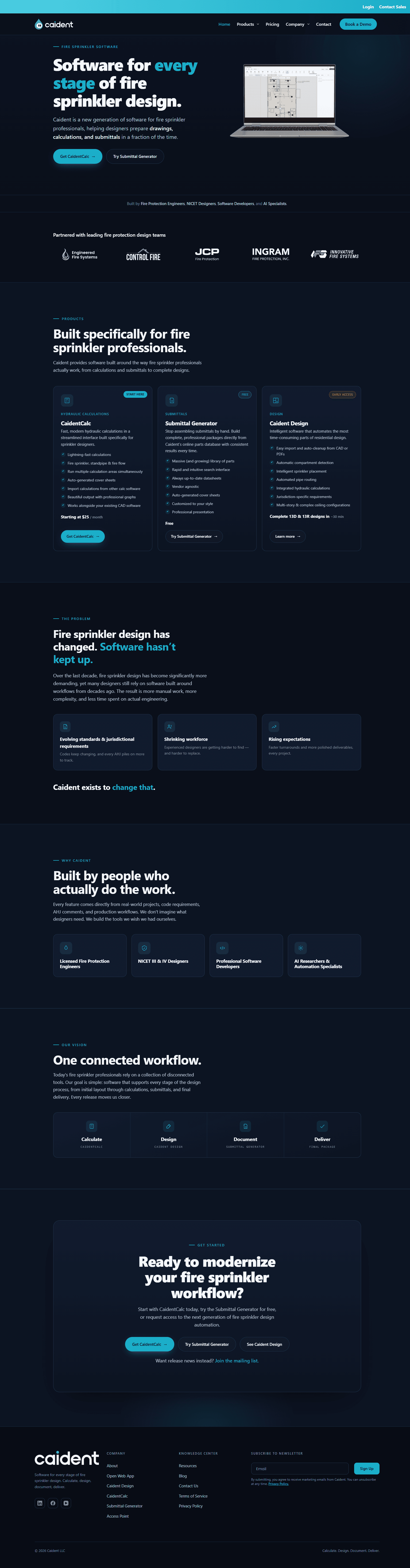 Caident homepage